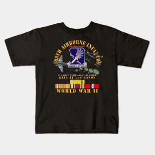 188th Airborne Infantry - Raid at Los Baños W Jumpers - WWII w PAC SVC X 300 Kids T-Shirt